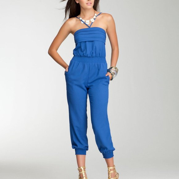 bebe Pants - BEBE AUTHENTIC Original Pleated Smock Jumpsuit M